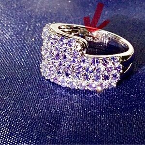 NWT! NIB! 2 ct Real Tanzanite 925 ByPass Ring Sterling Silver Sparkly